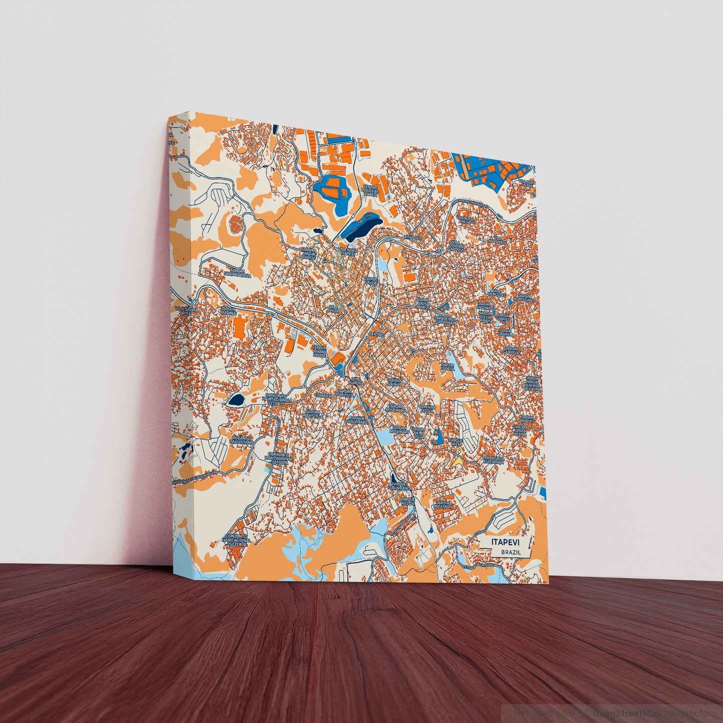 Itapevi Brazil Colorful City Map Canvas Print