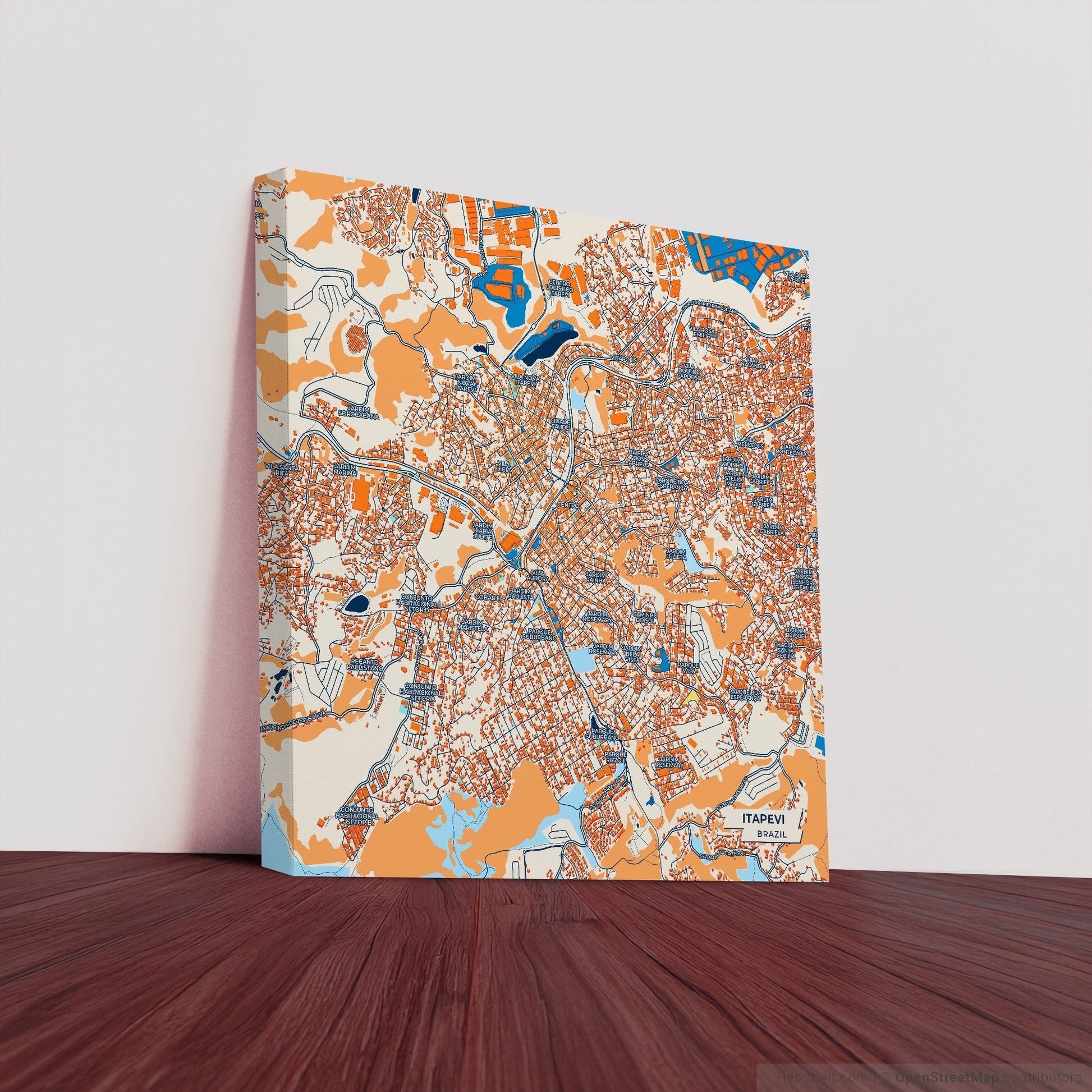 Itapevi Brazil Colorful City Map Canvas Print