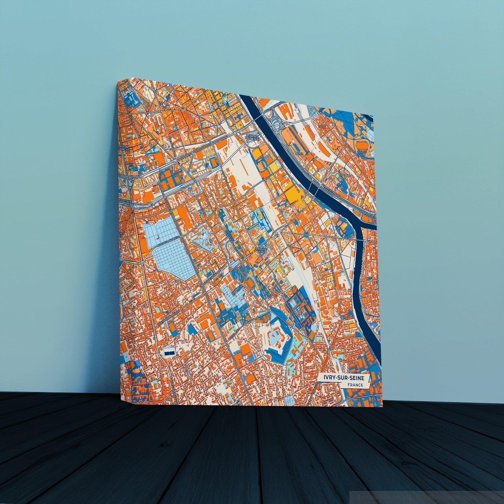 Ivry-Sur-Seine France Colorful City Map Canvas Print