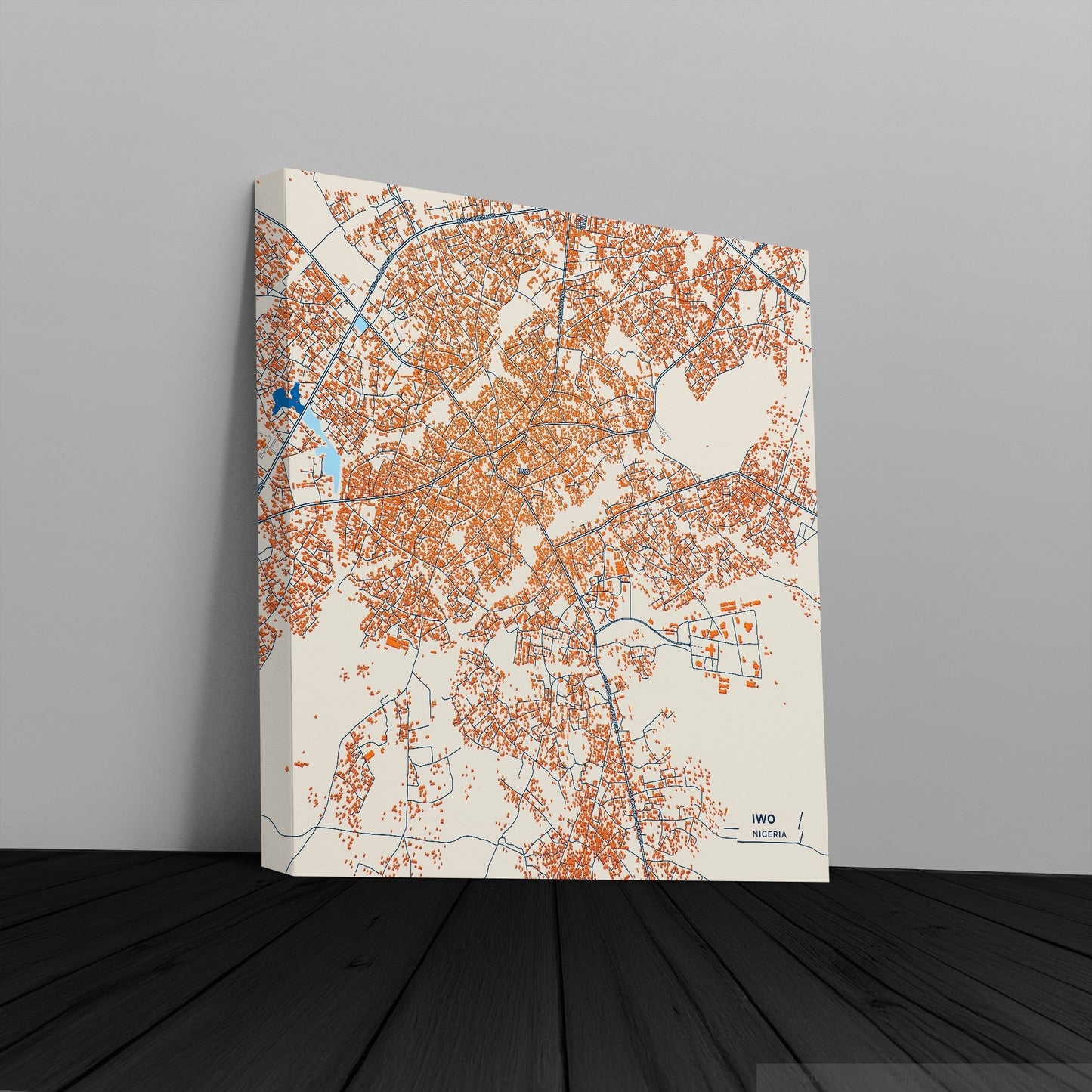 Iwo Nigeria Colorful City Map Canvas Print