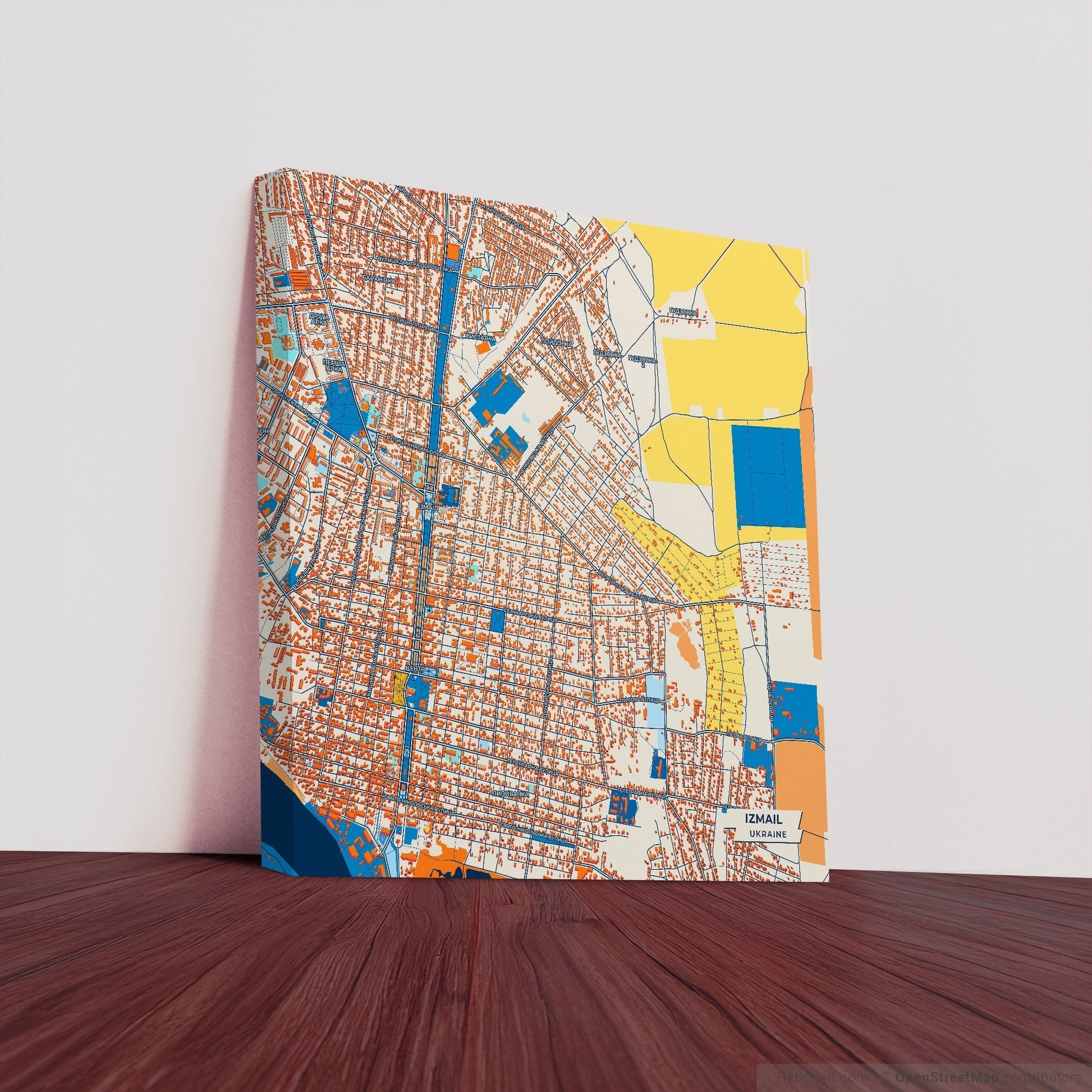 Izmail Ukraine Colorful City Map Canvas Print