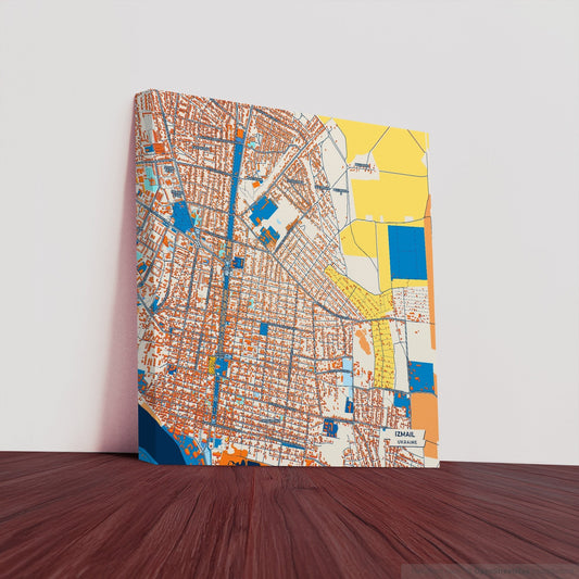Izmail Ukraine Colorful City Map Canvas Print