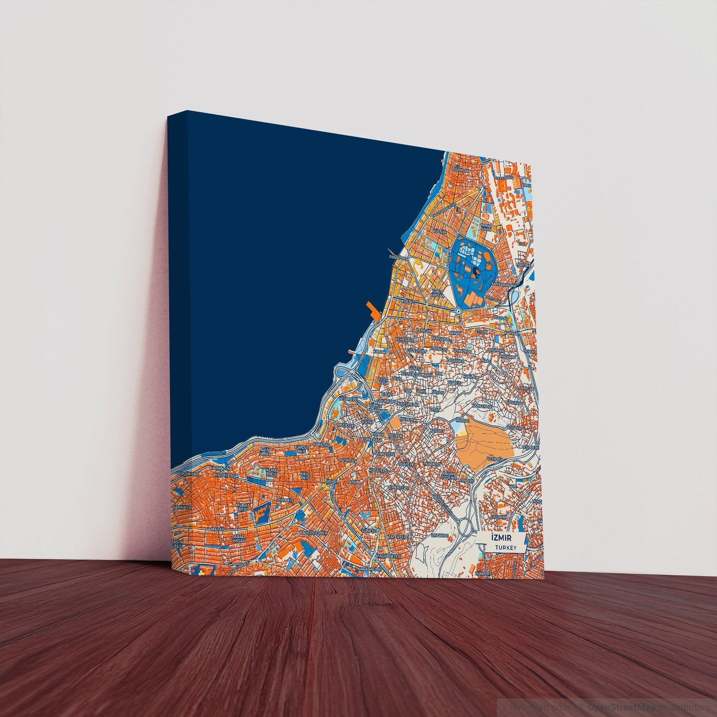 İzmi̇r Turkey Colorful City Map Canvas Print