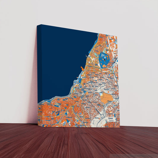 İzmi̇r Turkey Colorful City Map Canvas Print