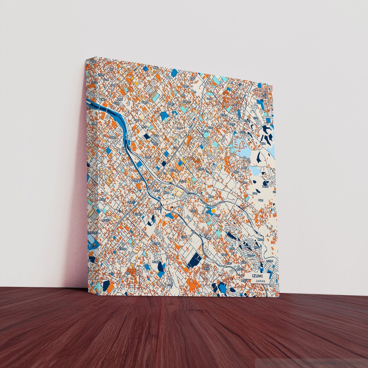 Izumi Japan Colorful City Map Canvas Print
