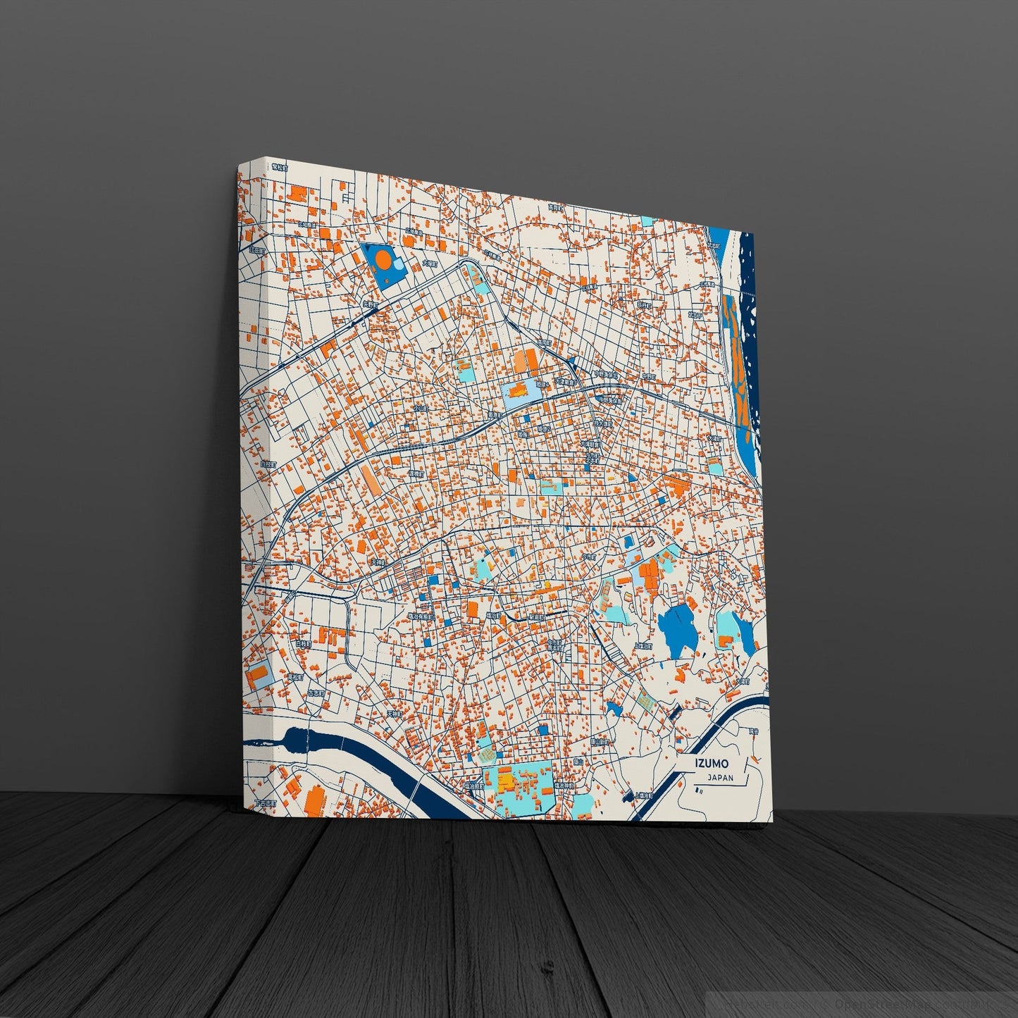 Izumo Japan Colorful City Map Canvas Print