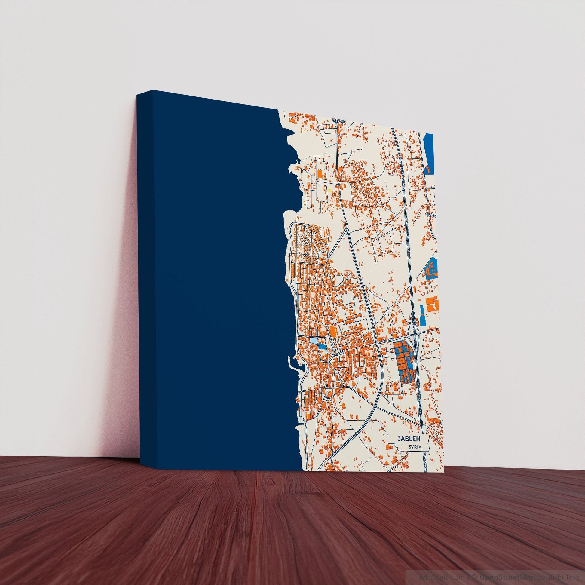 Jableh Syria Colorful City Map Canvas Print