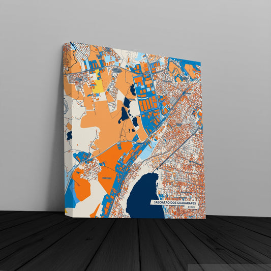 Jaboatao Dos Guararapes Brazil Colorful City Map Canvas Print