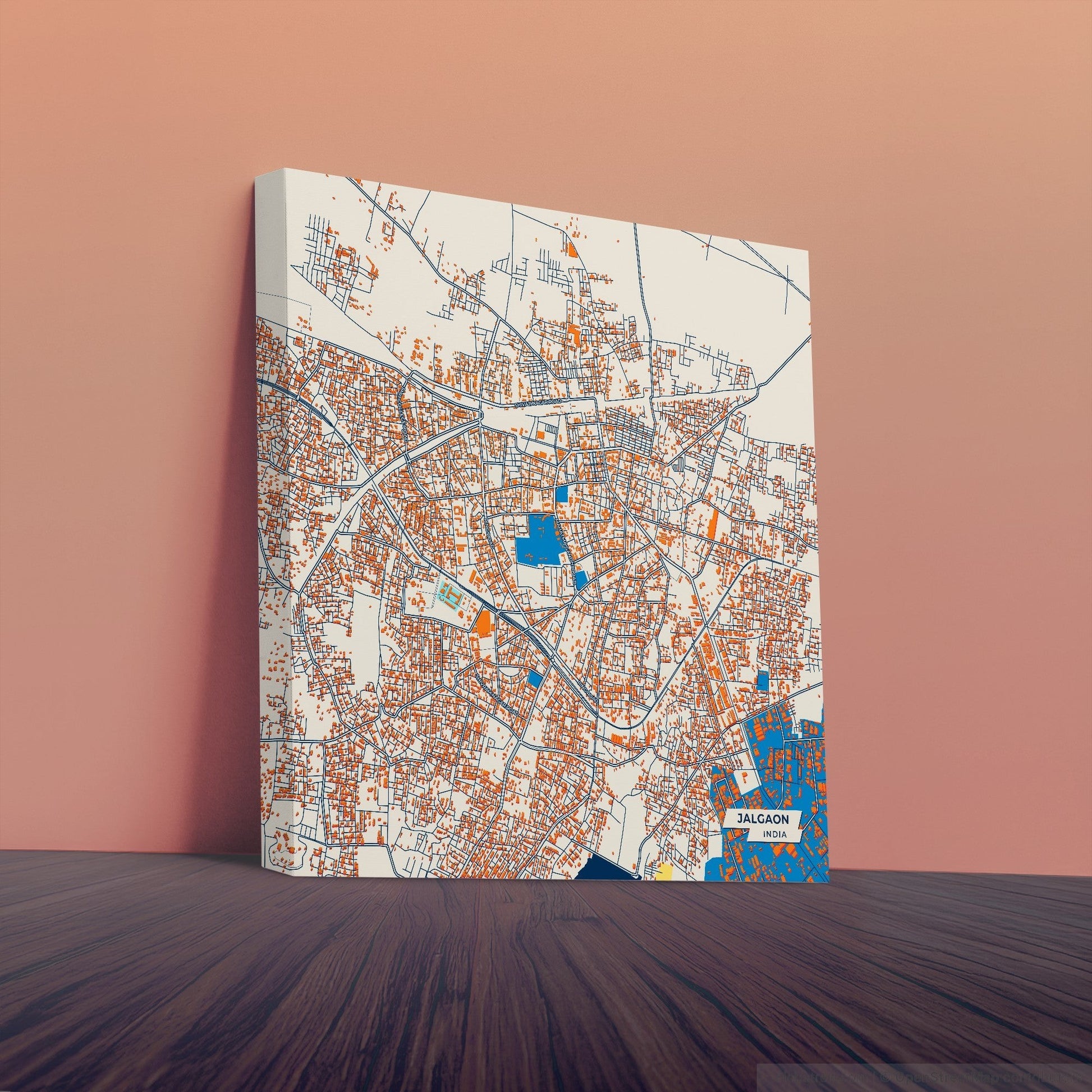 Jalgaon India Colorful City Map Canvas Print