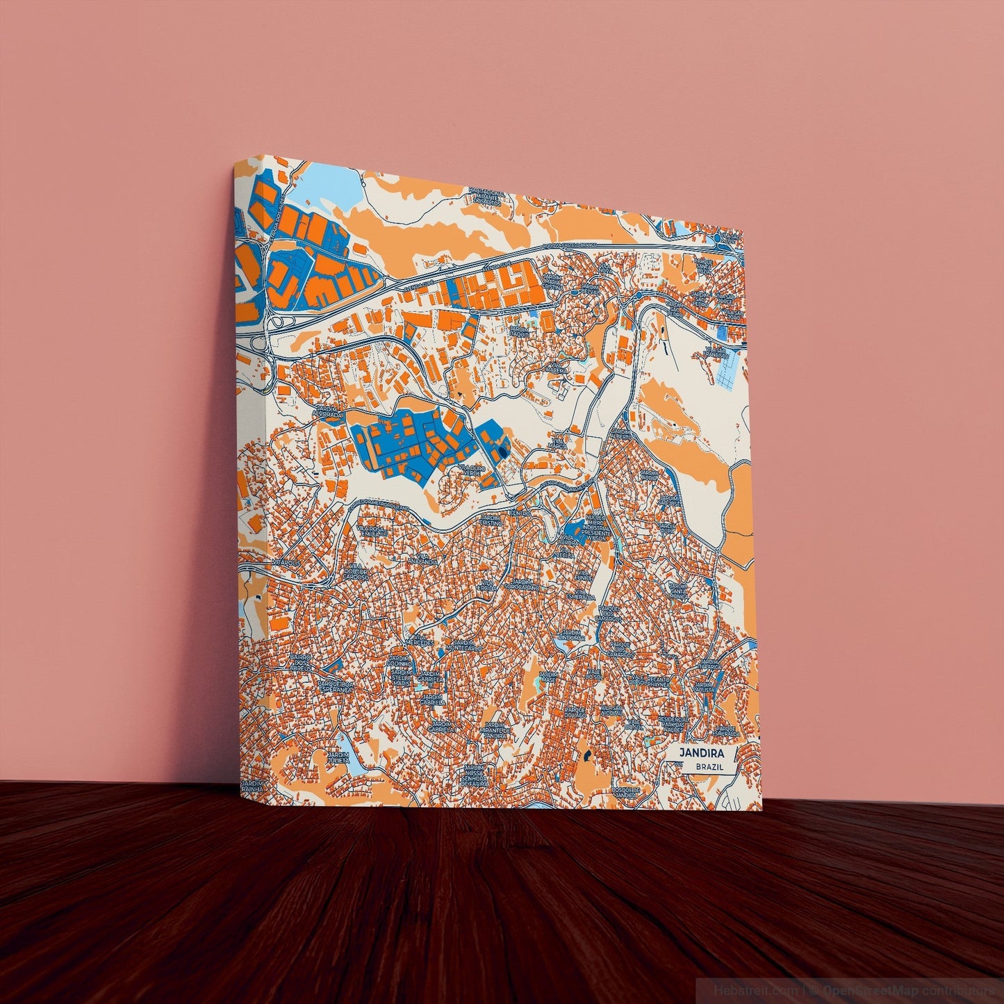 Jandira Brazil Colorful City Map Canvas Print