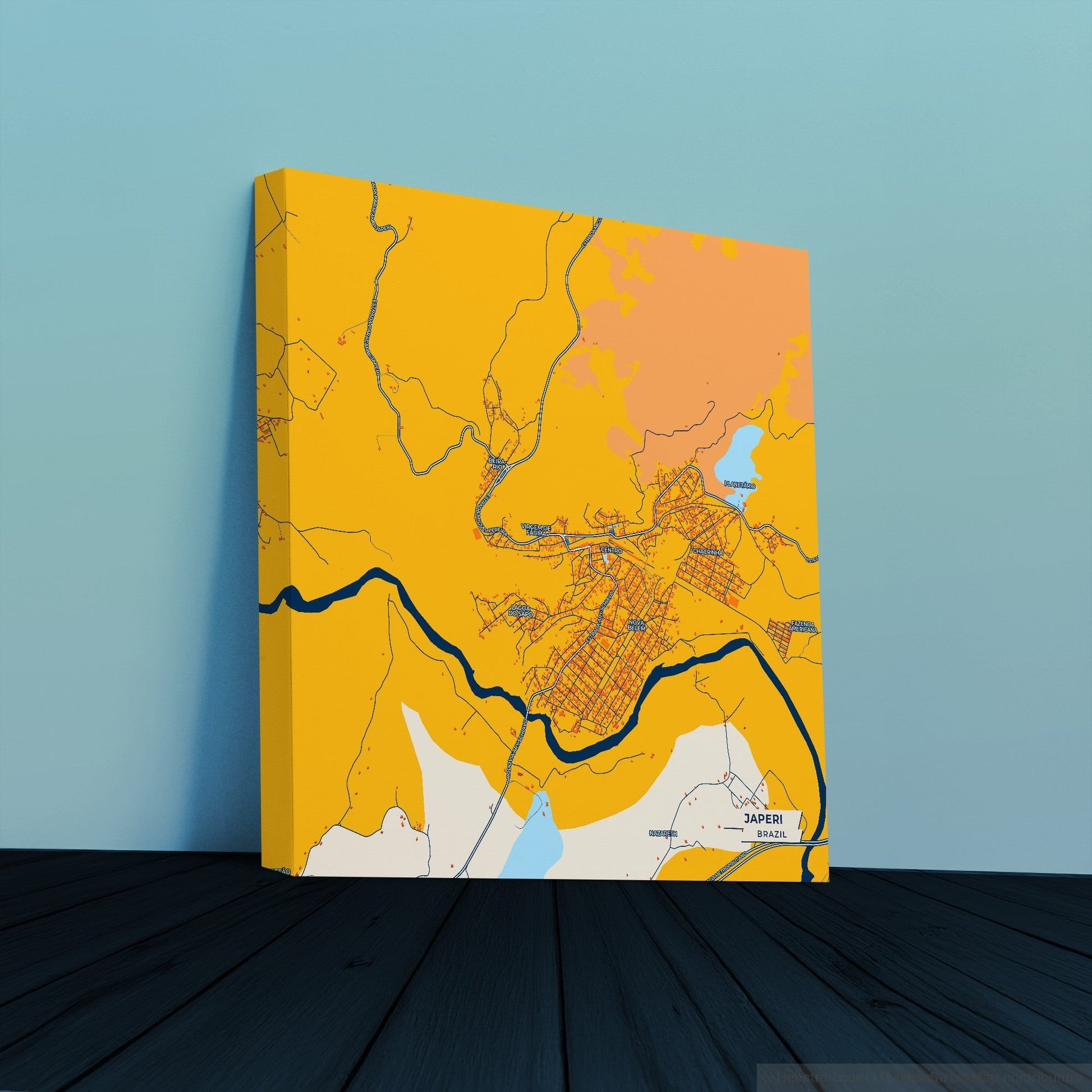 Japeri Brazil Colorful City Map Canvas Print