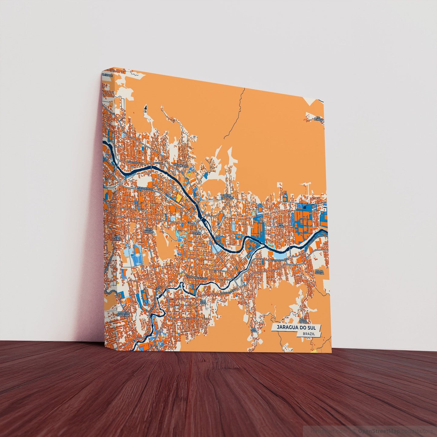 Jaragua Do Sul Brazil Colorful City Map Canvas Print