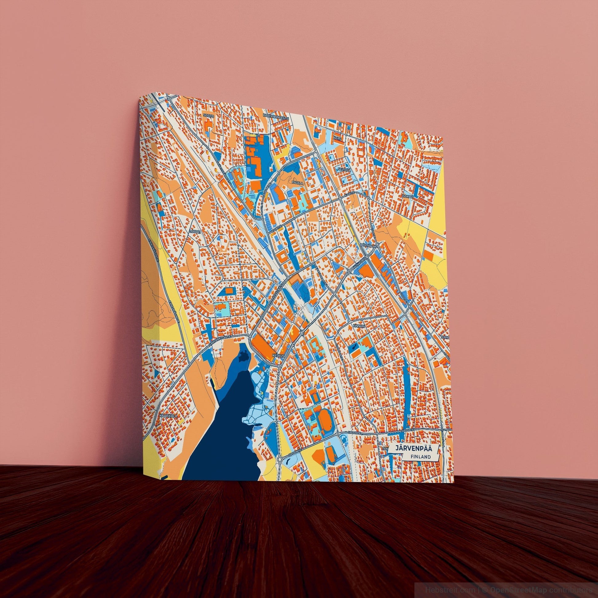 Järvenpää Finland Colorful City Map Canvas Print