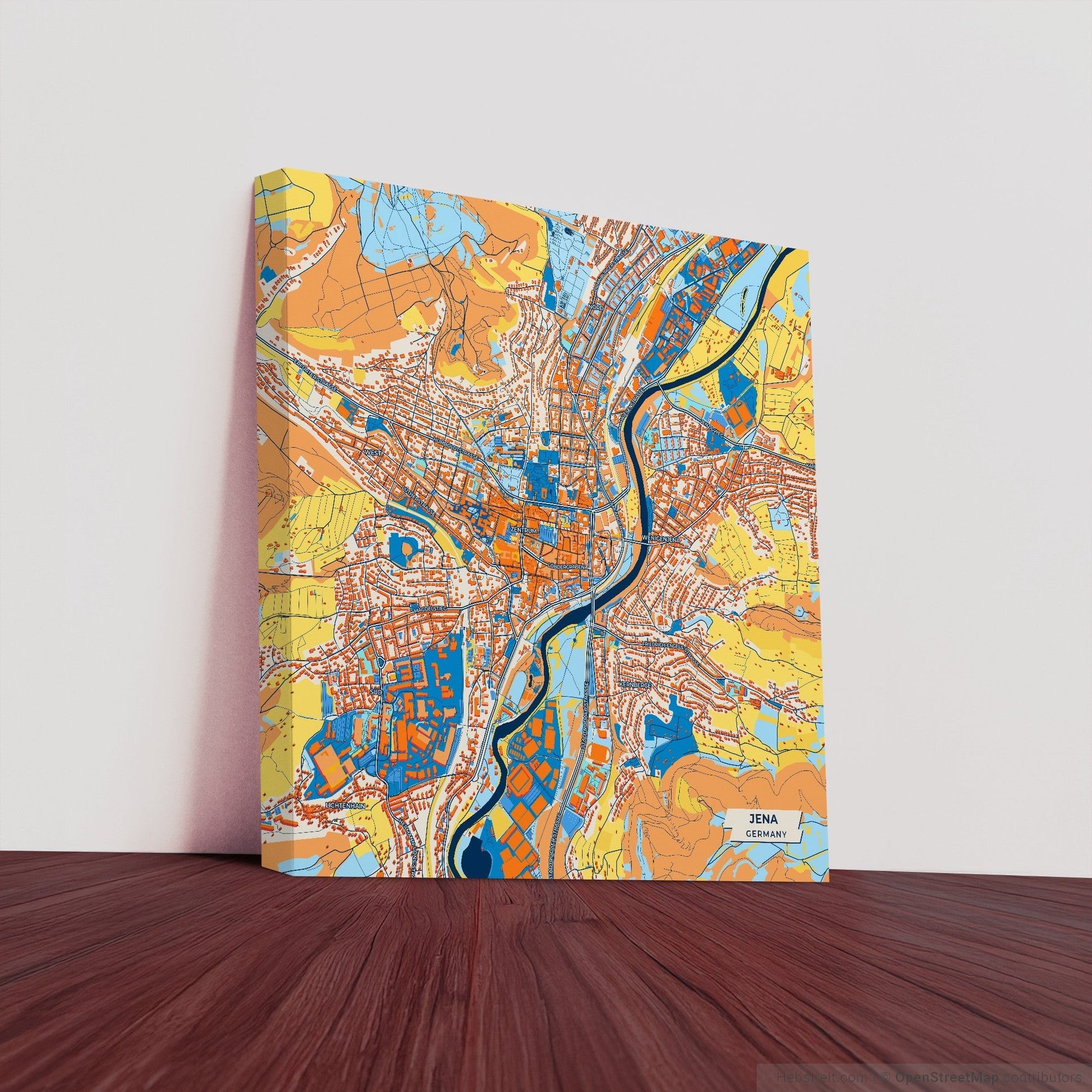 Jena Germany Colorful City Map Canvas Print