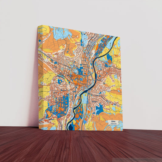 Jena Germany Colorful City Map Canvas Print