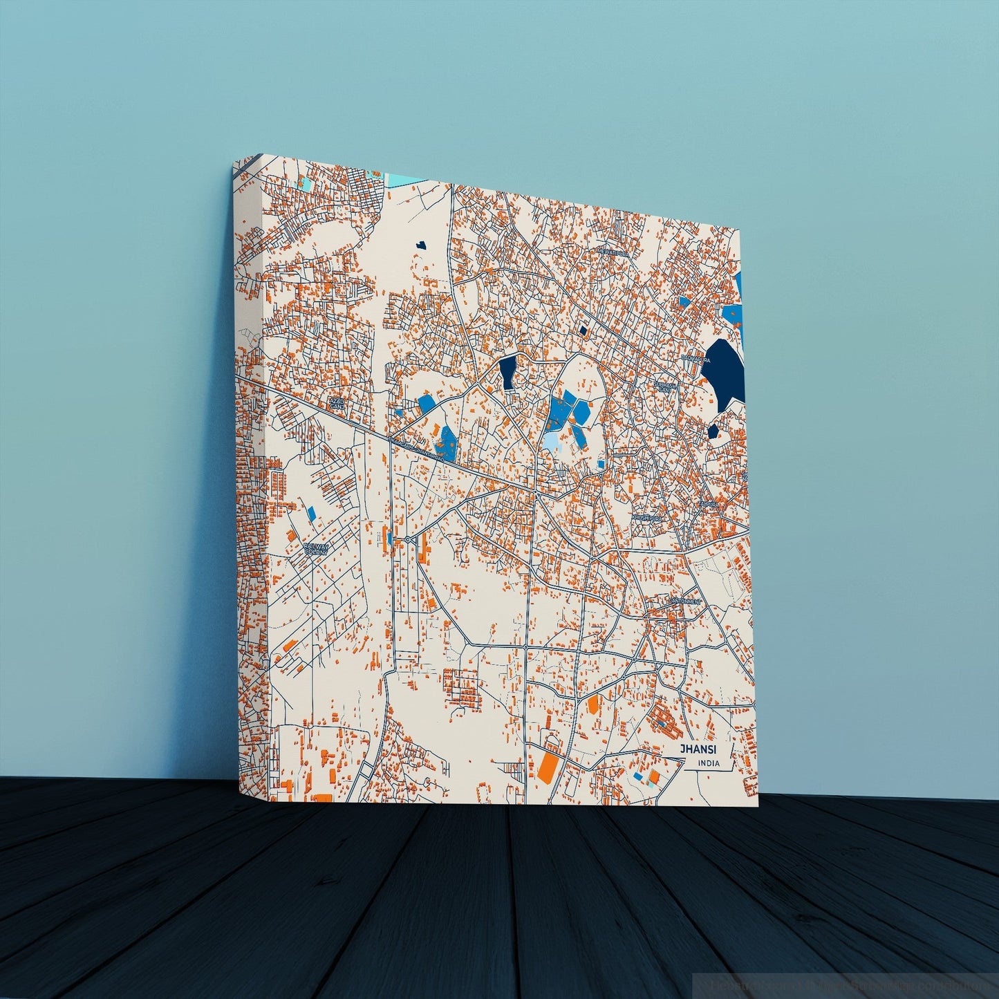 Jhansi India Colorful City Map Canvas Print