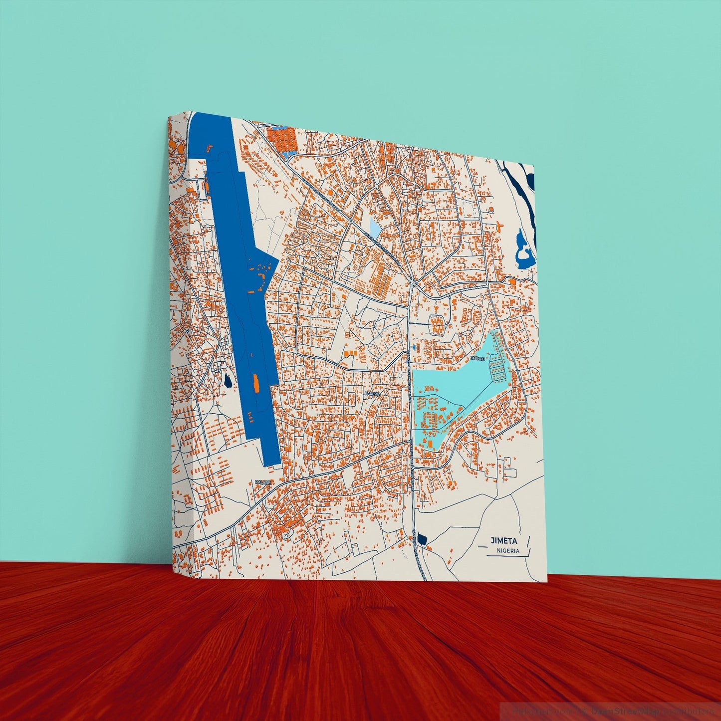 Jimeta Nigeria Colorful City Map Canvas Print