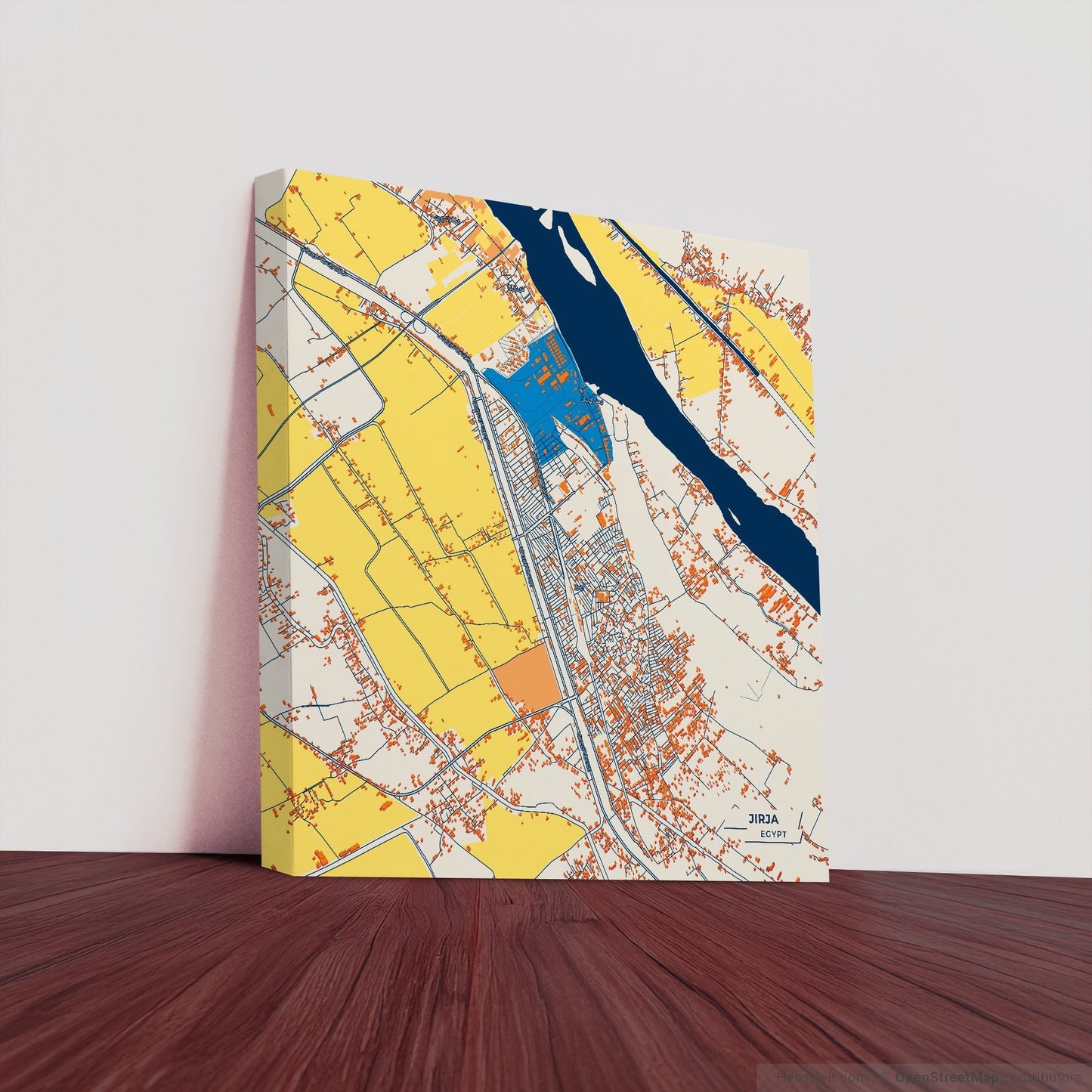 Jirja Egypt Colorful City Map Canvas Print