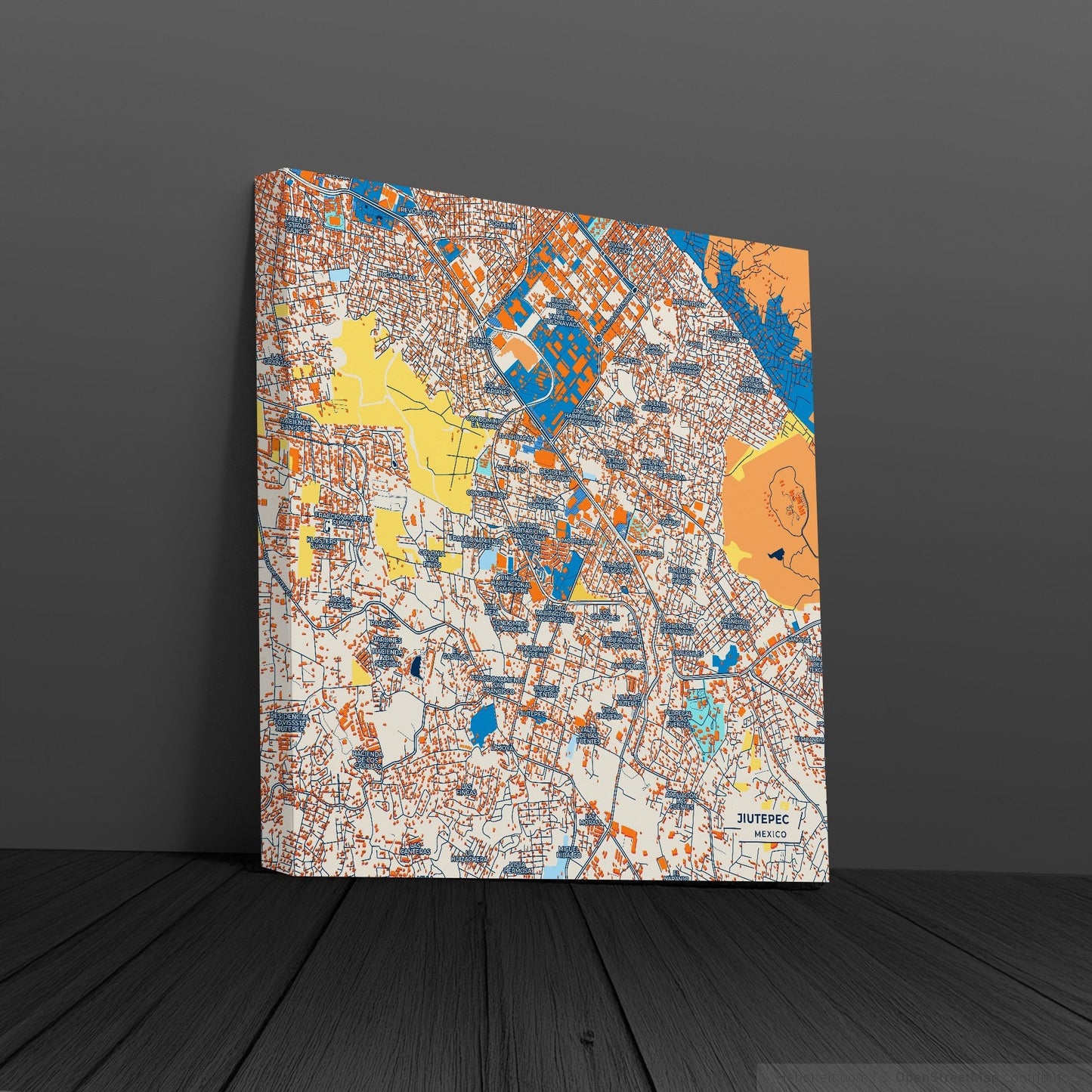 Jiutepec Mexico Colorful City Map Canvas Print