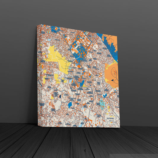 Jiutepec Mexico Colorful City Map Canvas Print