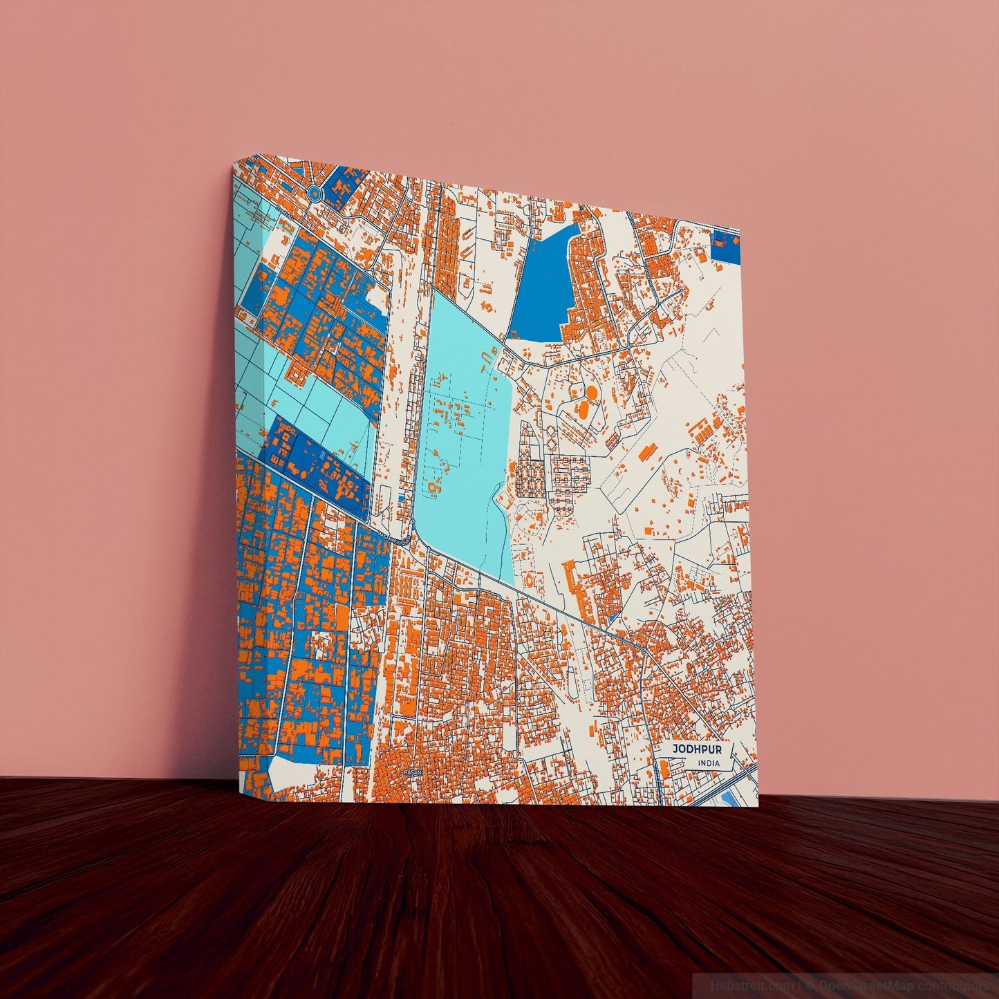 Jodhpur India Colorful City Map Canvas Print