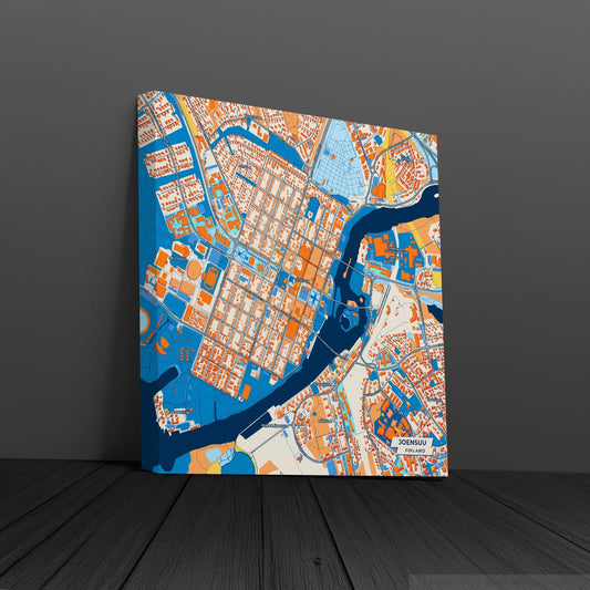 Joensuu Finland Colorful City Map Canvas Print