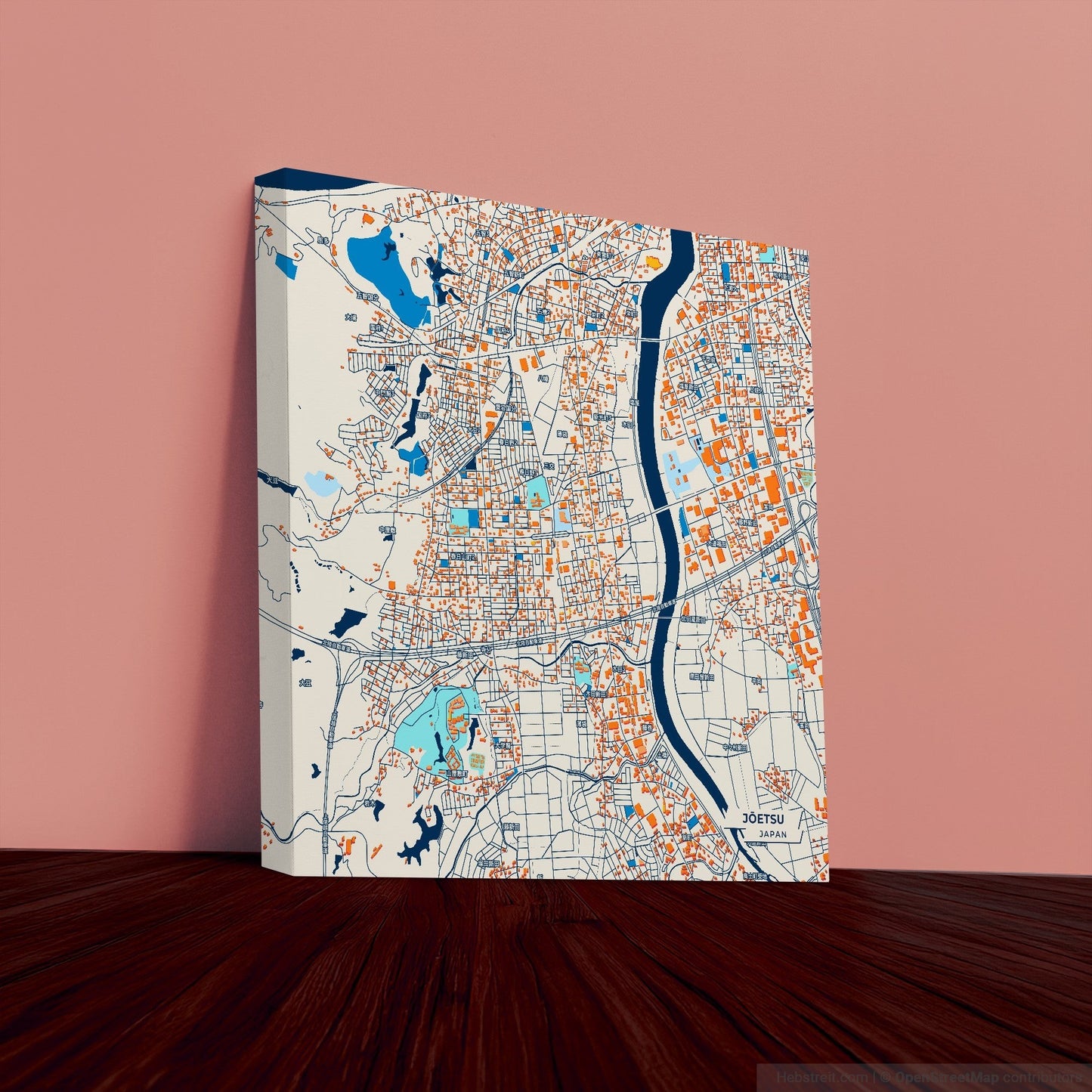 Jōetsu Japan Colorful City Map Canvas Print