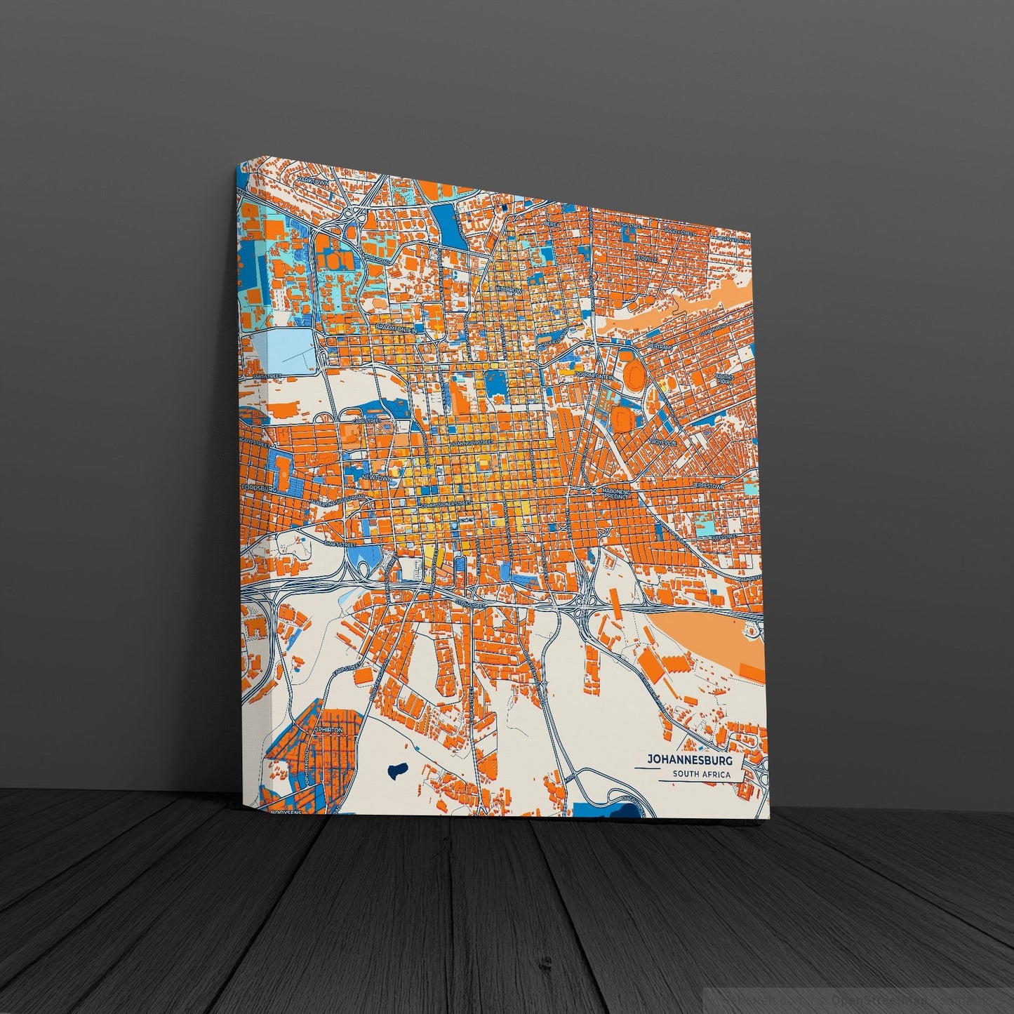 Johannesburg South Africa Colorful City Map Canvas Print