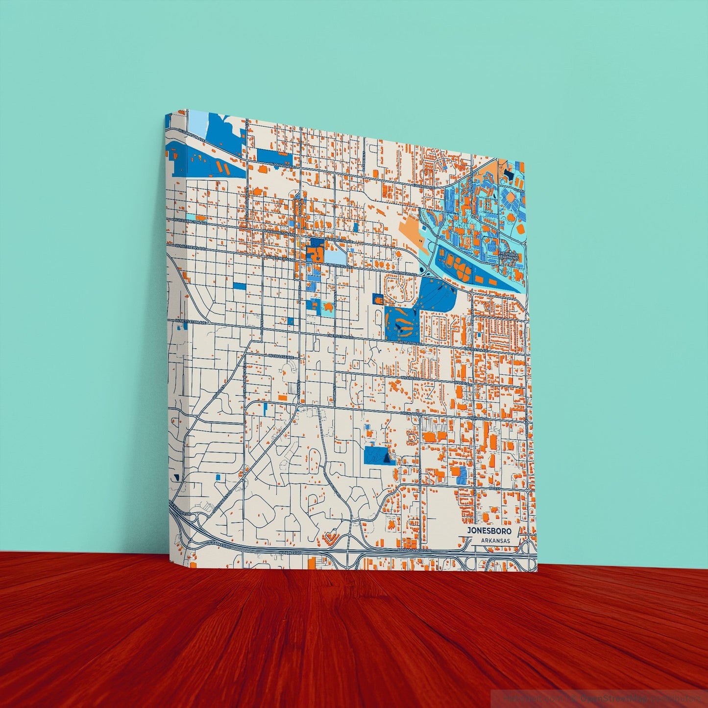 Jonesboro Arkansas Colorful City Map Canvas Print
