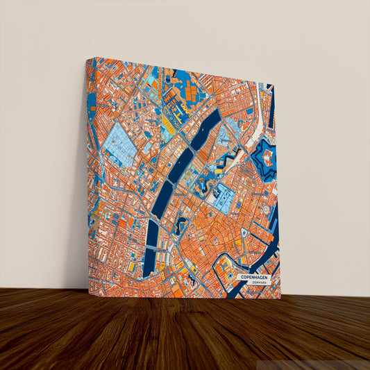 København Denmark Colorful City Map Canvas Print