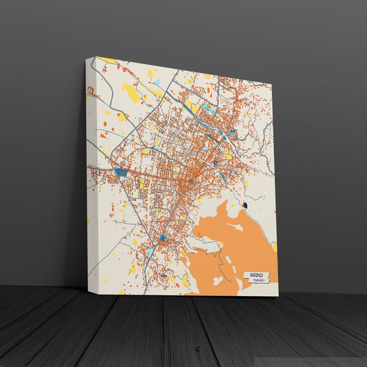 Düziçi Turkey Colorful City Map Canvas Print
