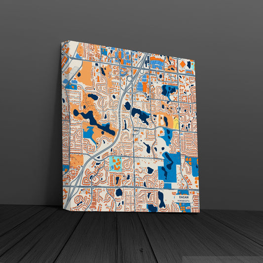 Eagan Minnesota Colorful City Map Canvas Print