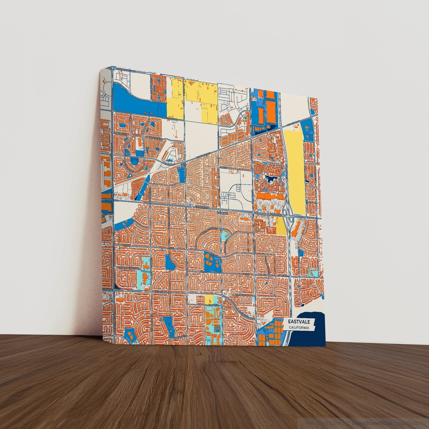 Eastvale California Colorful City Map Canvas Print