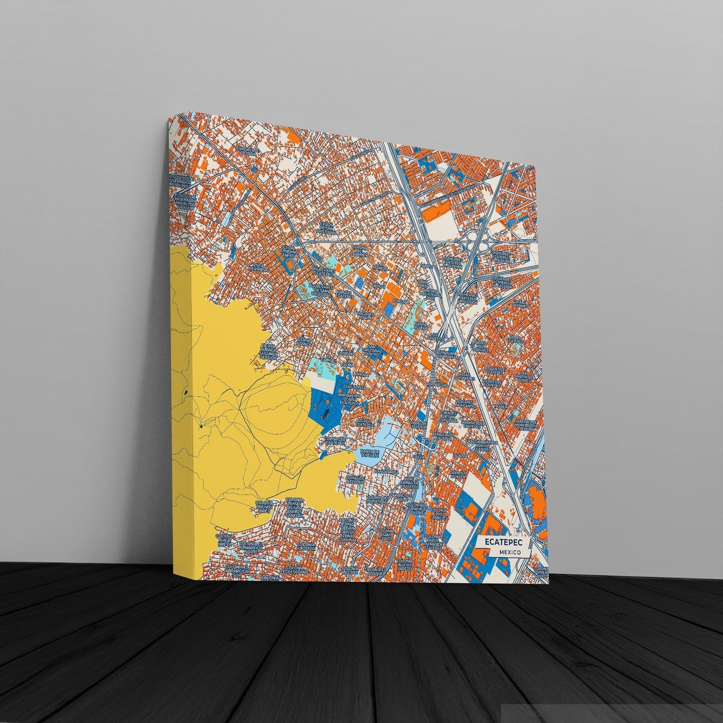 Ecatepec Mexico Colorful City Map Canvas Print