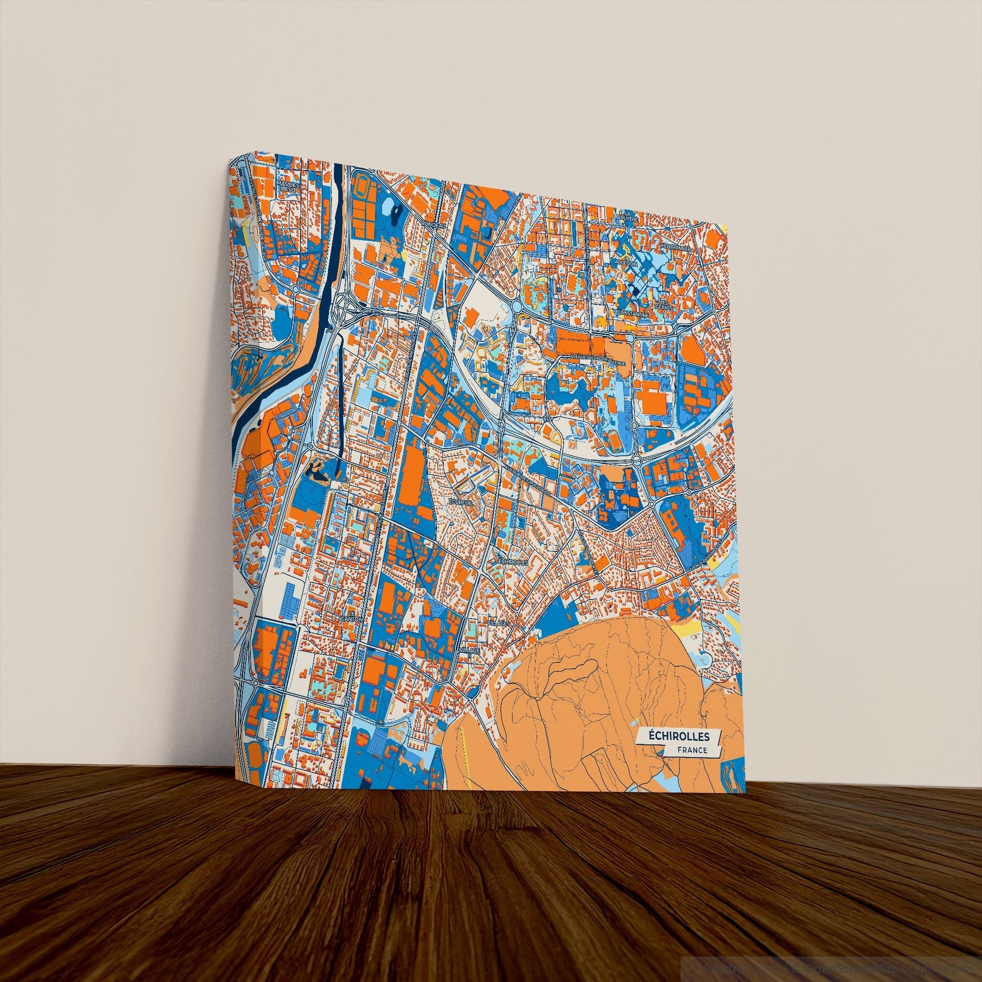 Échirolles France Colorful City Map Canvas Print
