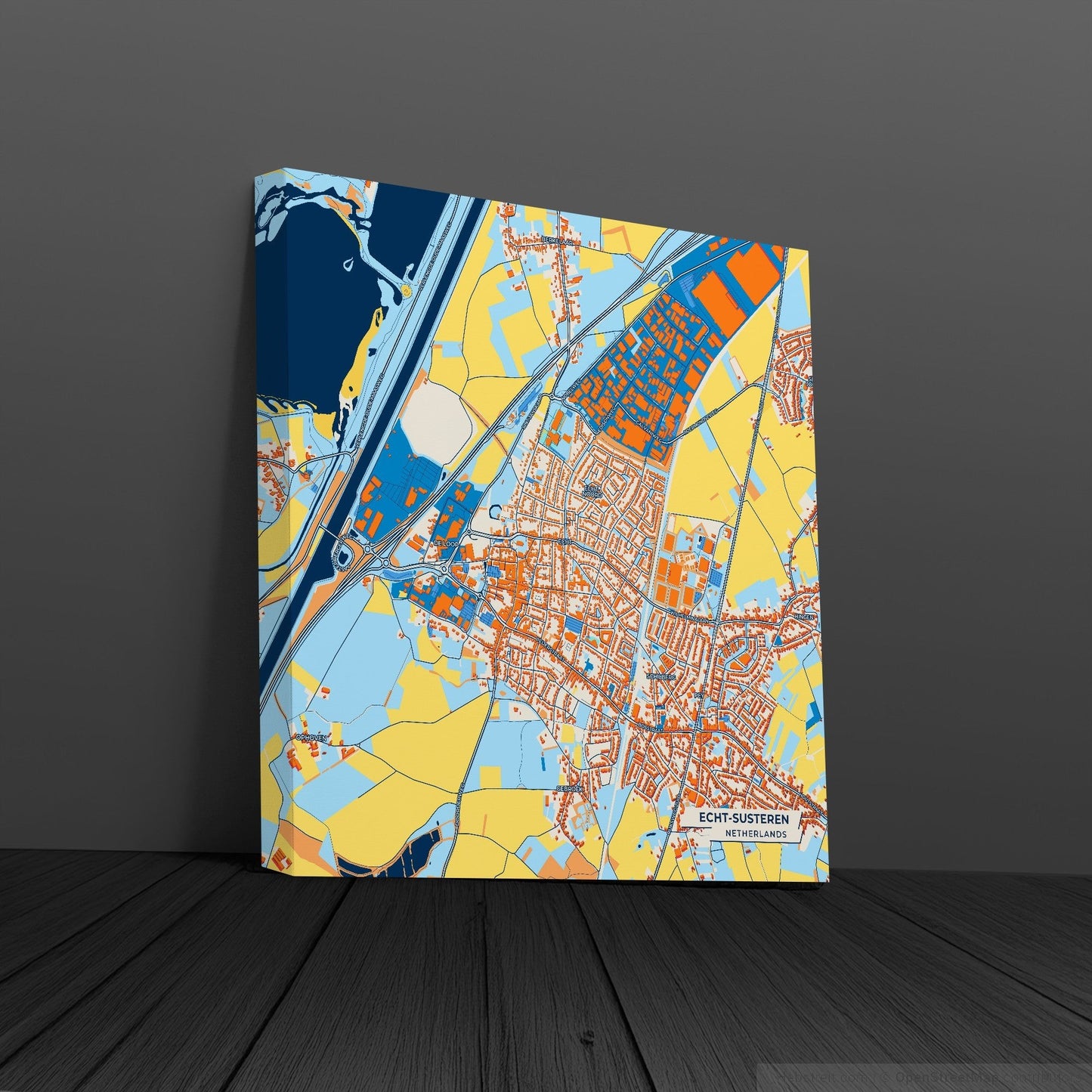 Echt-Susteren Netherlands Colorful City Map Canvas Print