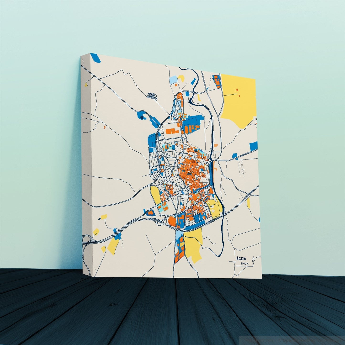 Écija Spain Colorful City Map Canvas Print