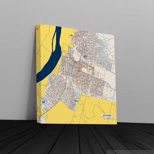 Ed Damer Sudan Colorful City Map Canvas Print