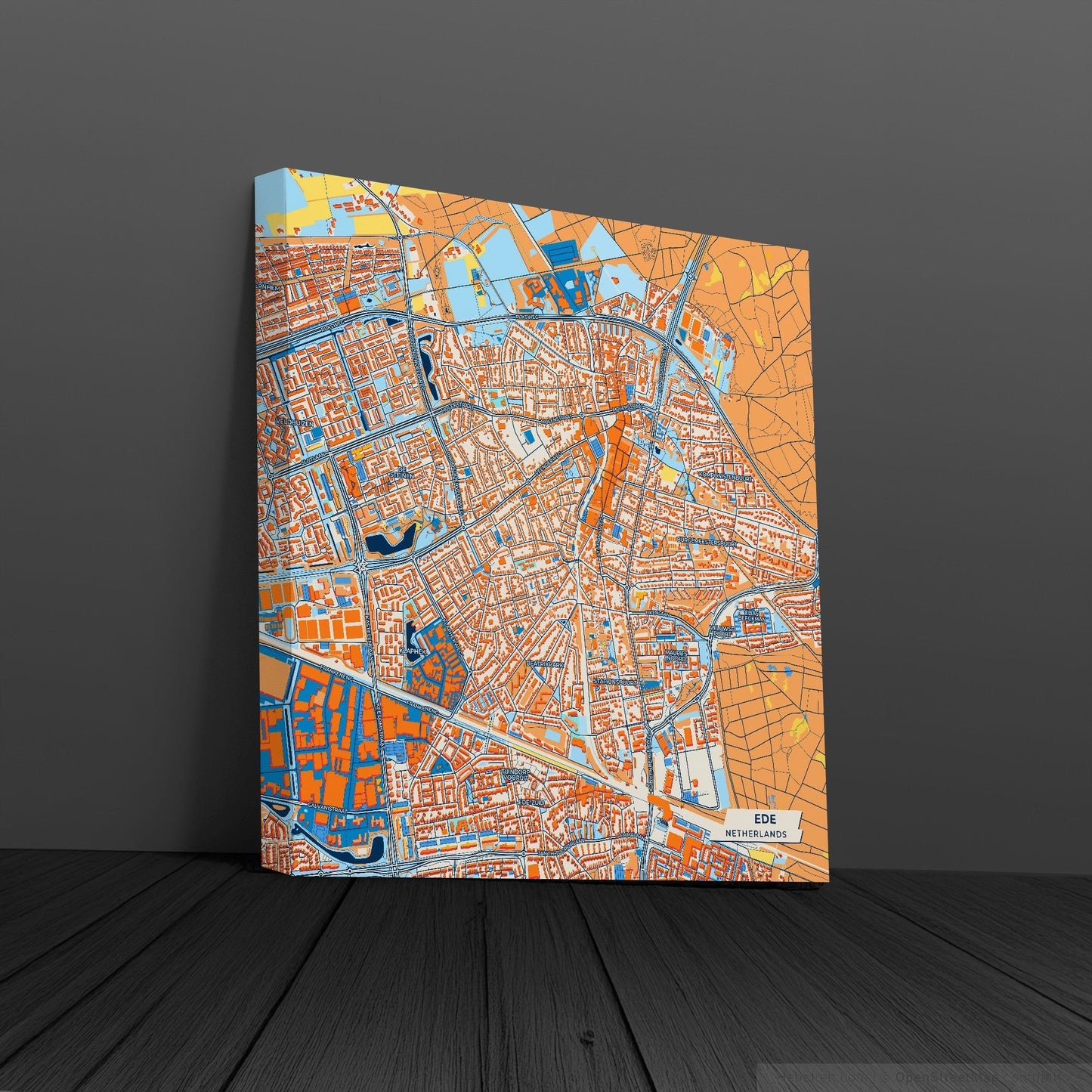 Ede Netherlands Colorful City Map Canvas Print