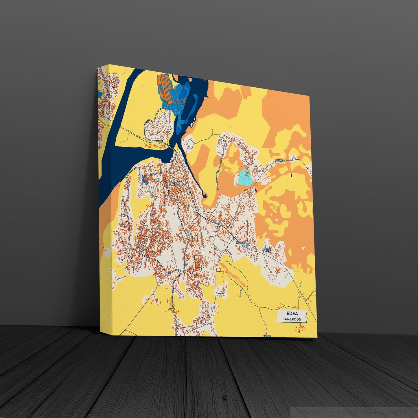 Edea Cameroon Colorful City Map Canvas Print