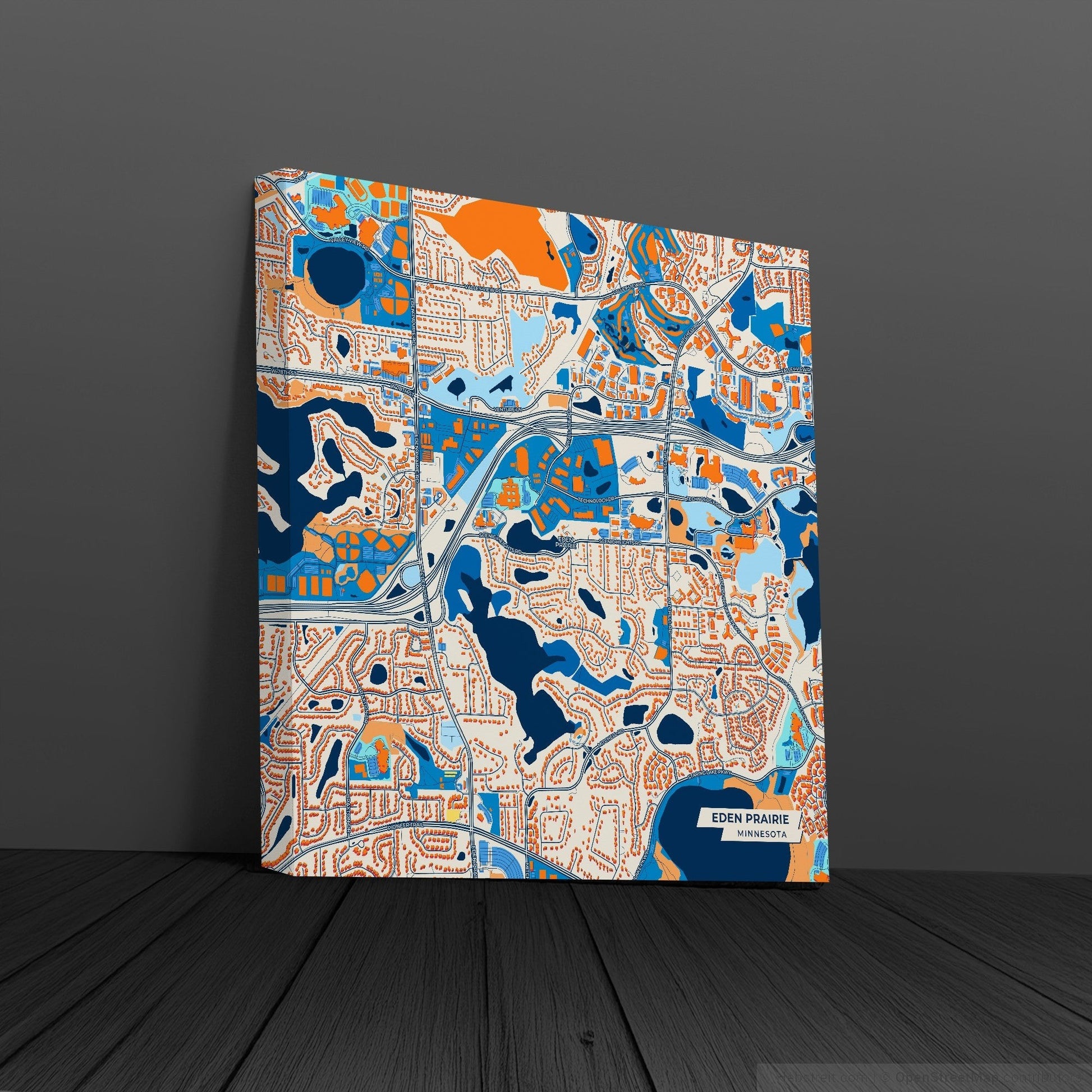 Eden Prairie Minnesota Colorful City Map Canvas Print