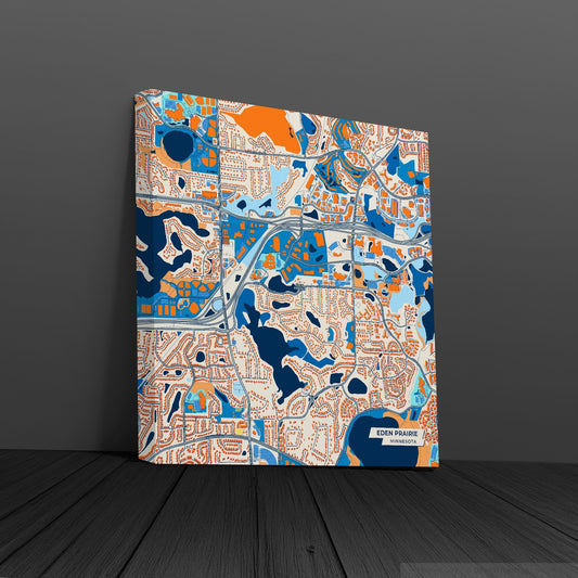 Eden Prairie Minnesota Colorful City Map Canvas Print