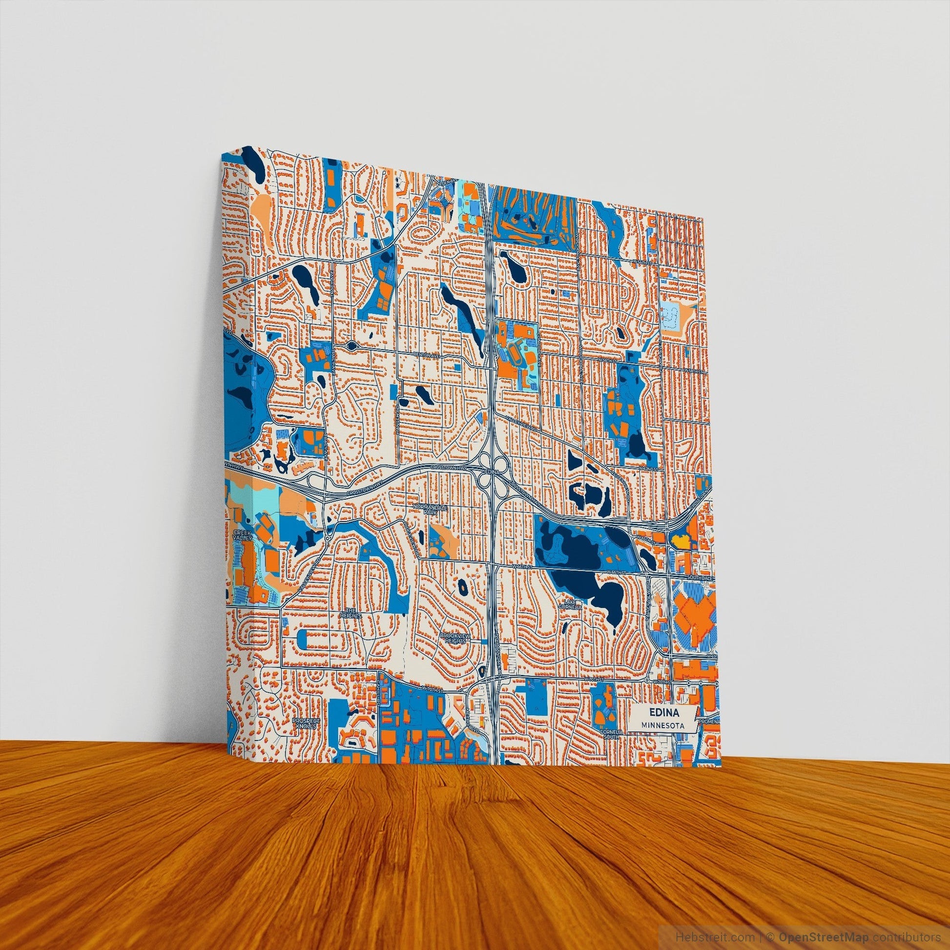 Edina Minnesota Colorful City Map Canvas Print