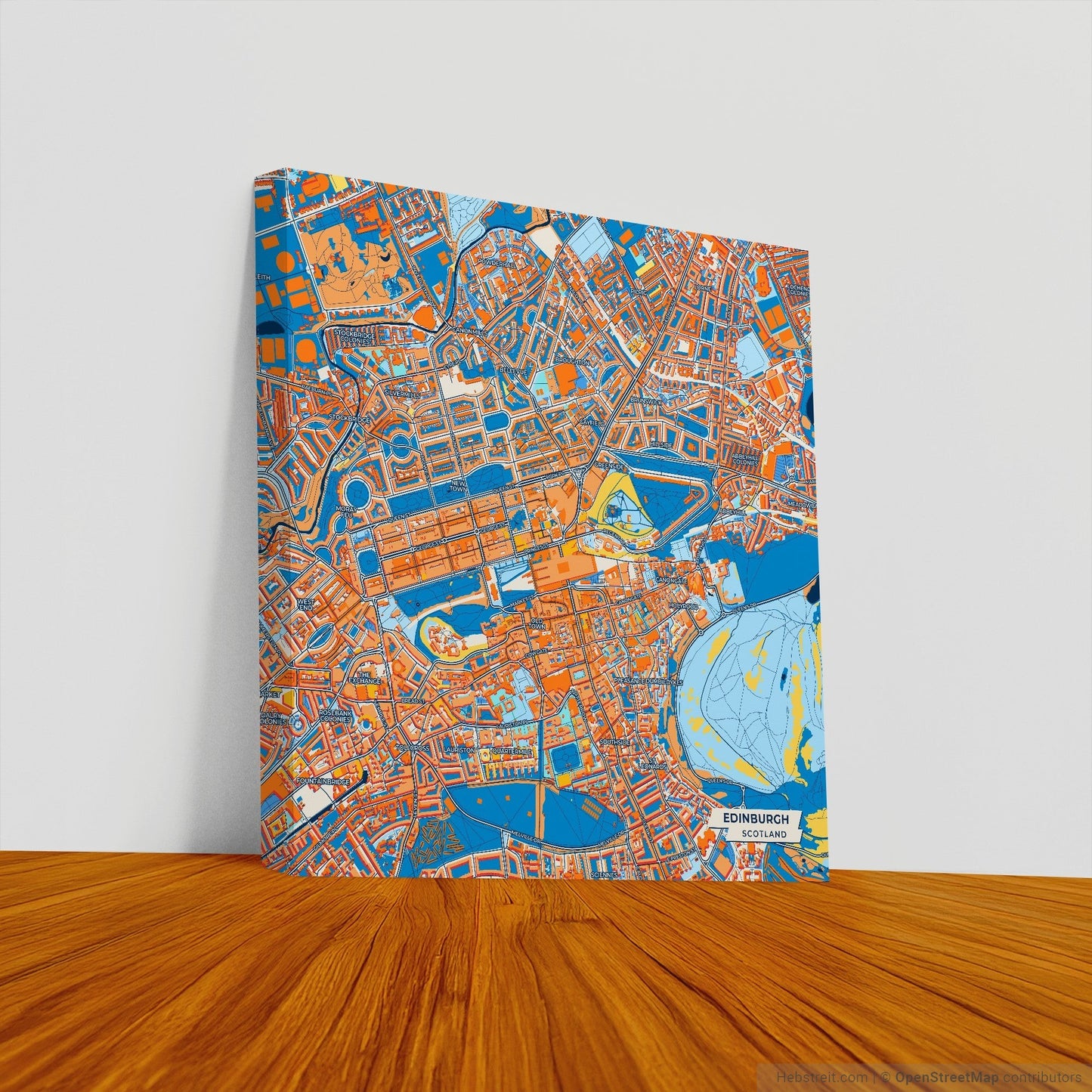 Edinburgh Scotland Colorful City Map Canvas Print