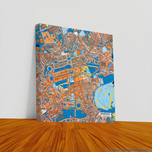 Edinburgh Scotland Colorful City Map Canvas Print