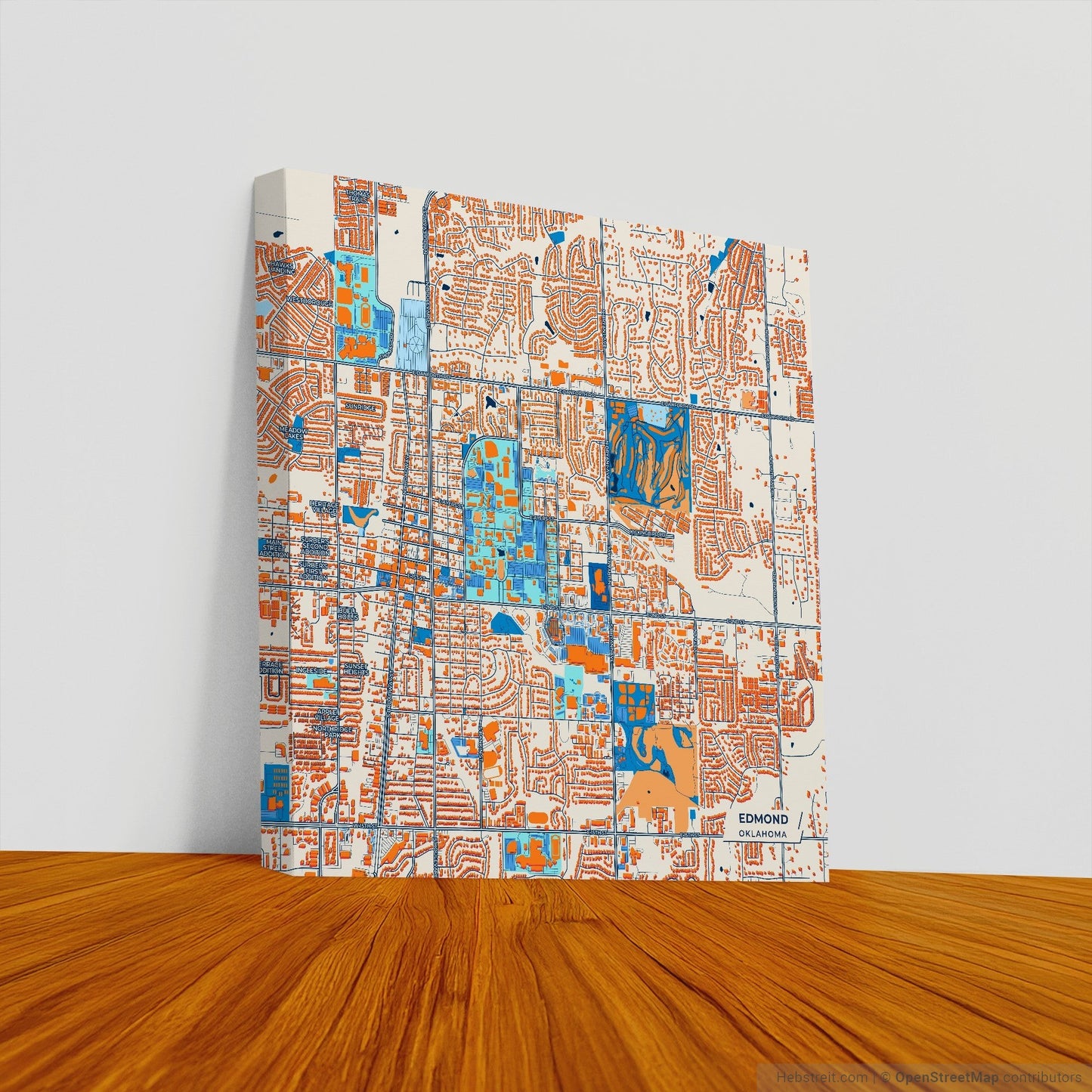 Edmond Oklahoma Colorful City Map Canvas Print