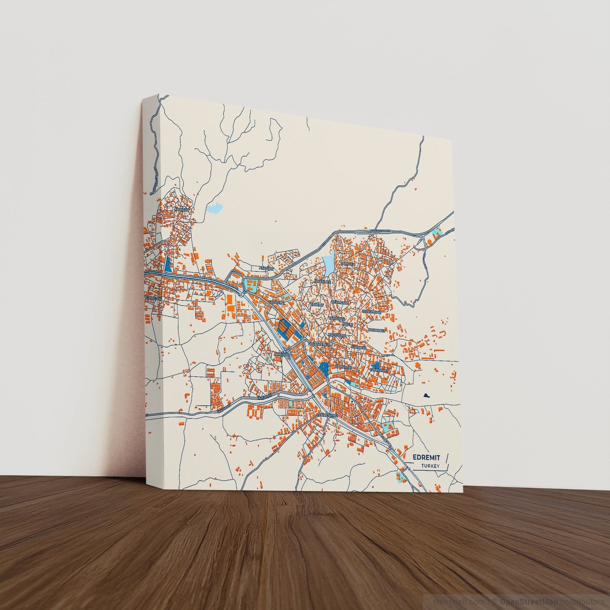 Edremi̇t Turkey Colorful City Map Canvas Print