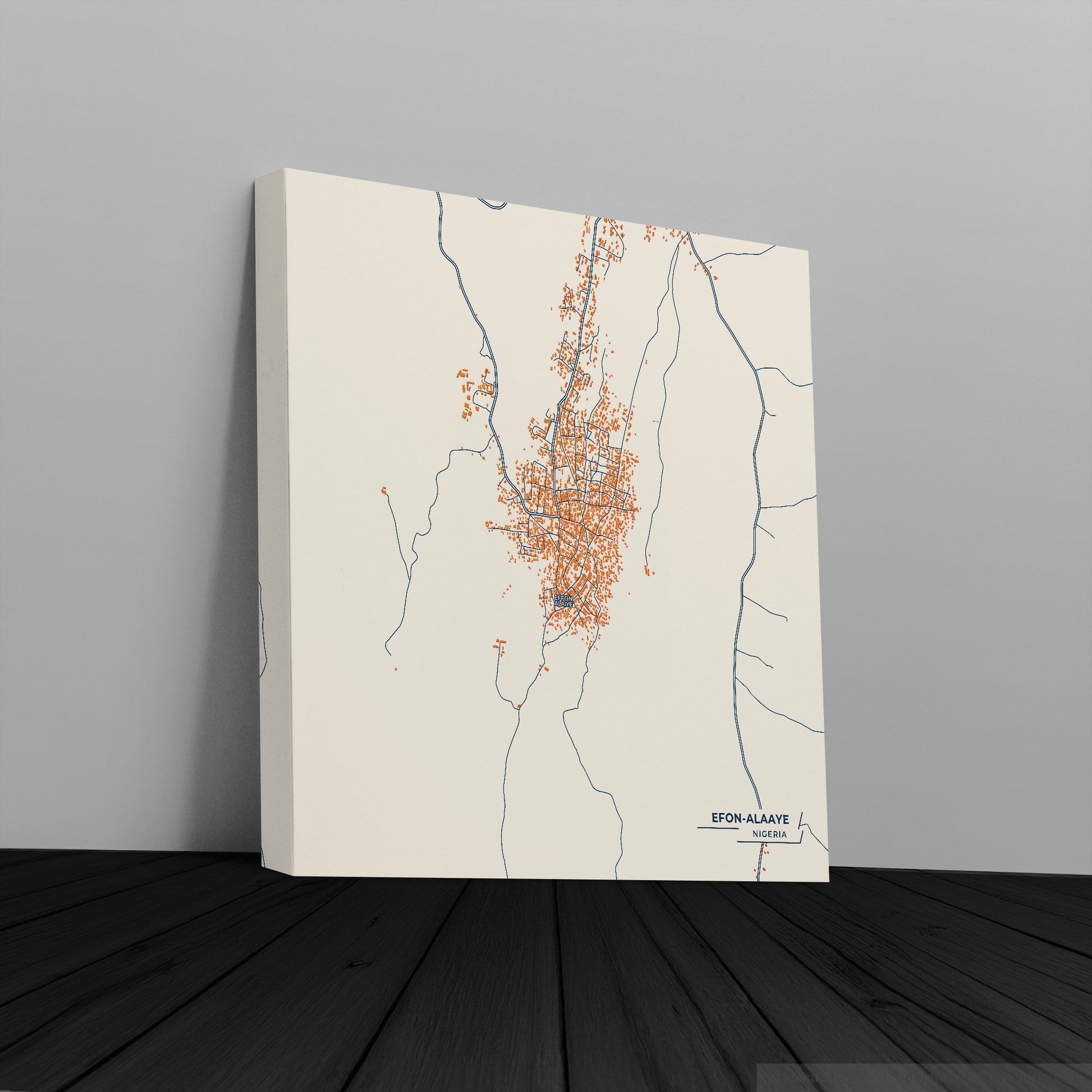 Efon-Alaaye Nigeria Colorful City Map Canvas Print