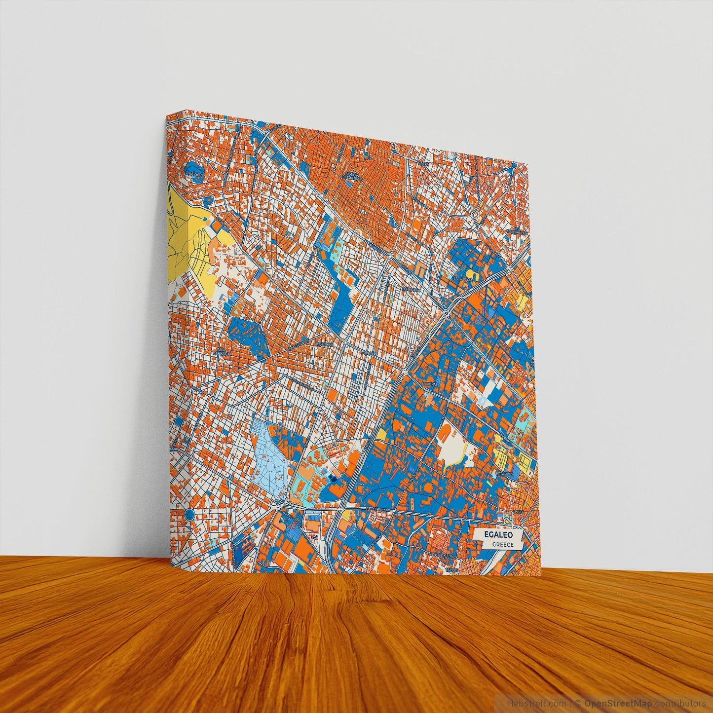 Αιγαλεω Greece Colorful City Map Canvas Print