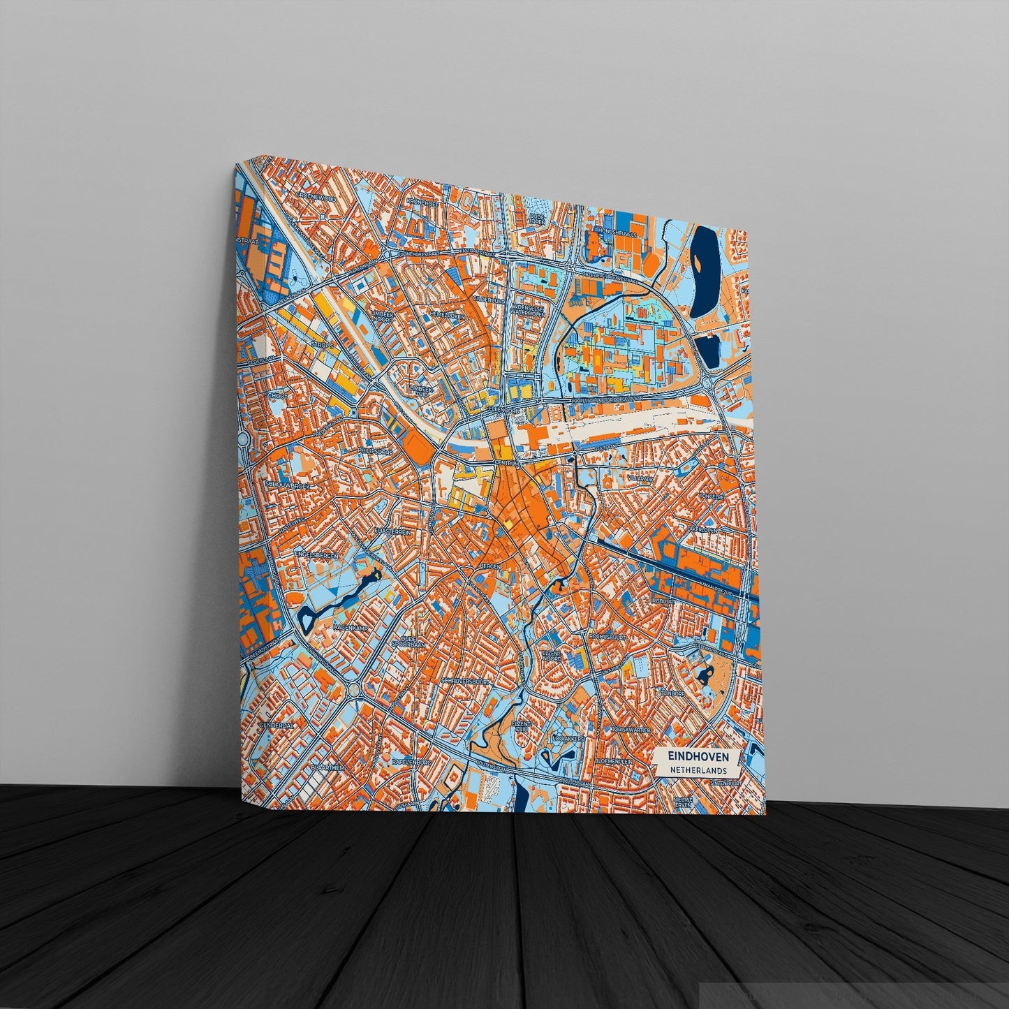 Eindhoven Netherlands Colorful City Map Canvas Print